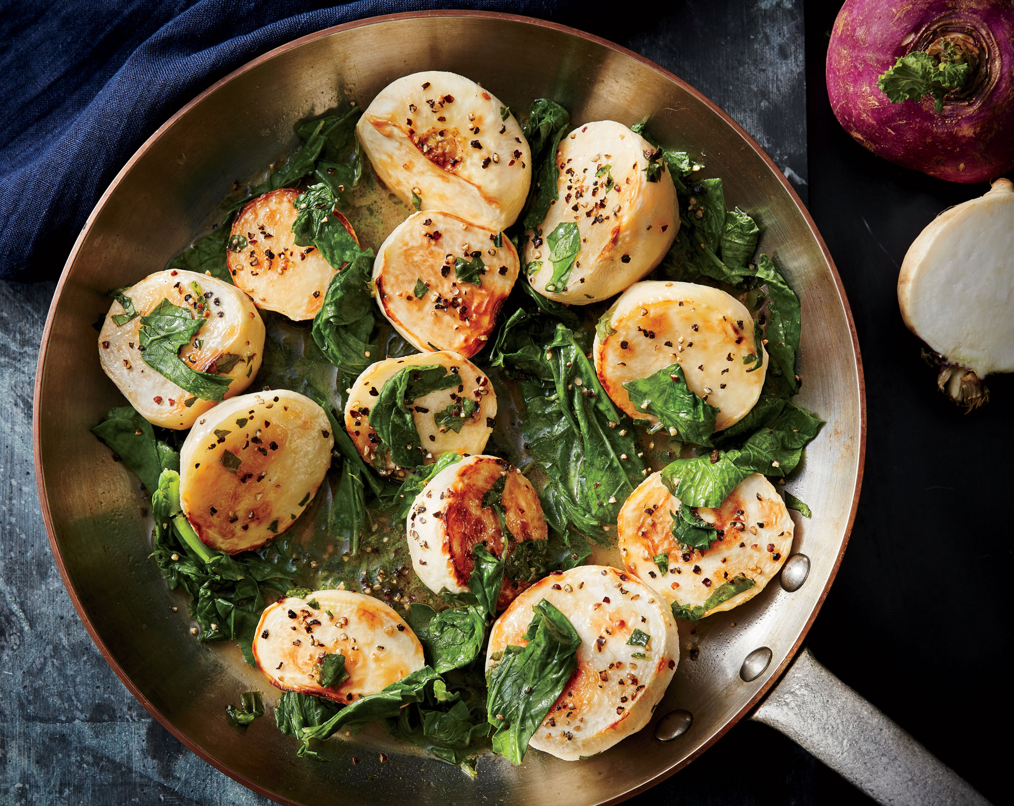 Braised Turnips with Greens