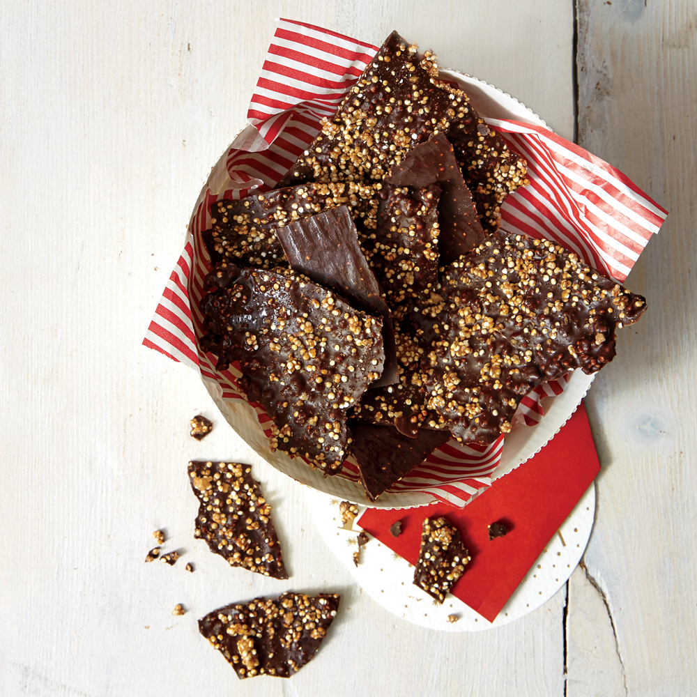 Chocolate-Caramel Bark with Quinoa