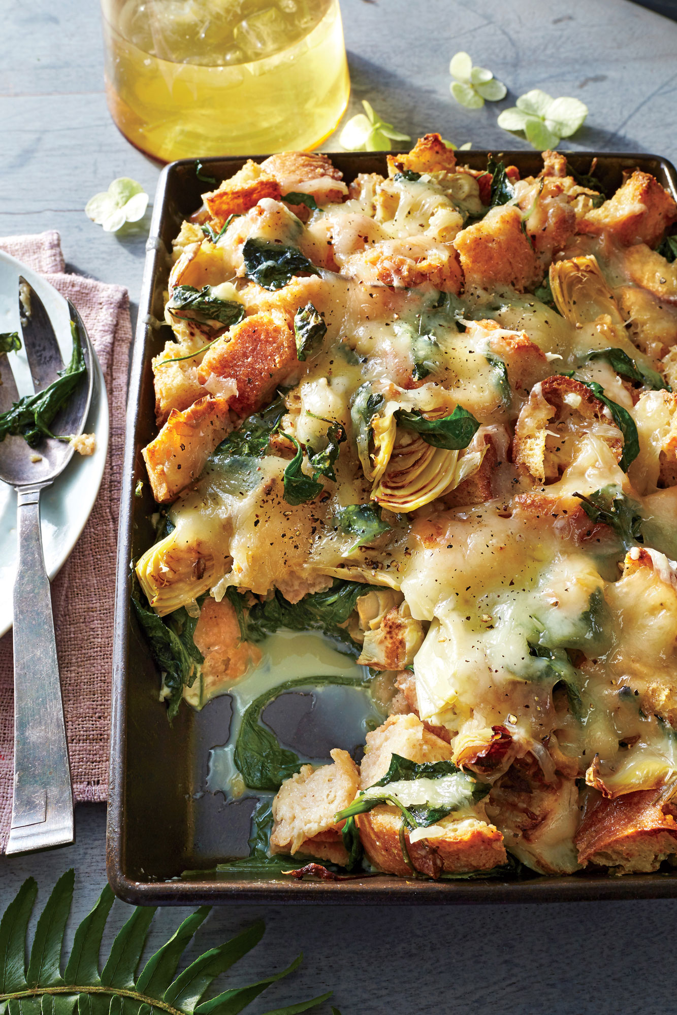 Spinach-Artichoke Strata